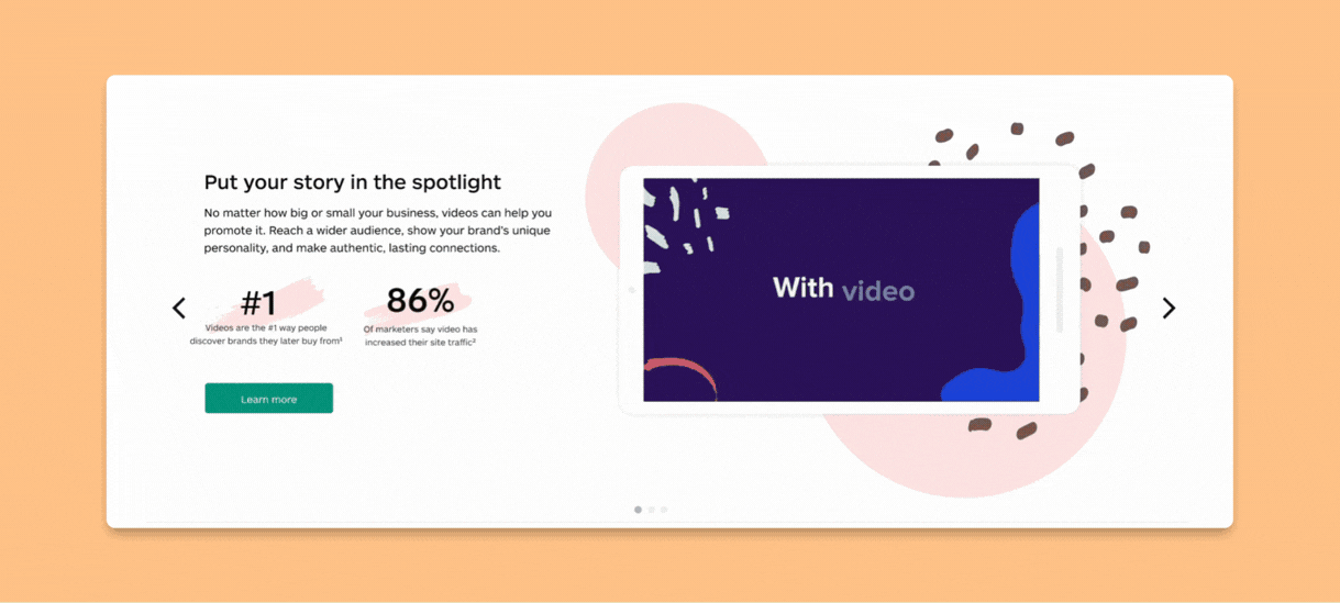 Animated value prop for homepage